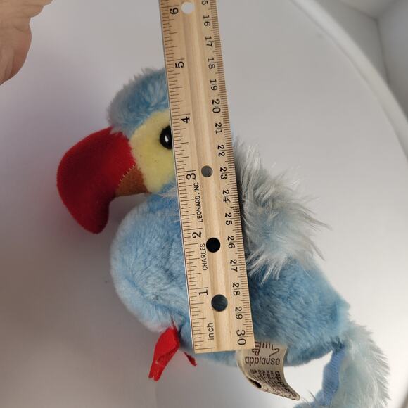 Vintage Applause Blue Bird Parrot Stuffed Animal Plush Red Beak 1981 Tatoo Baby - Picture 6 of 11
